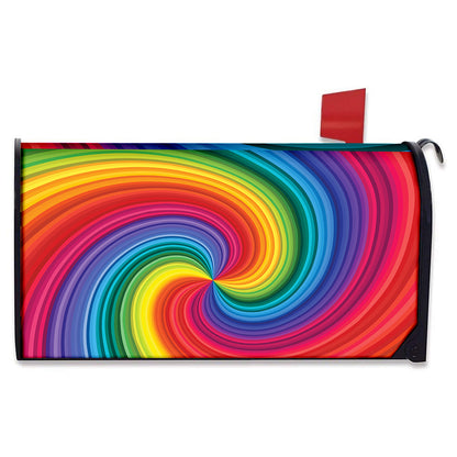 Rainbow Swirl Print Mailbox Cover