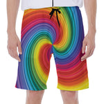 Rainbow Swirl Print Men's Beach Shorts