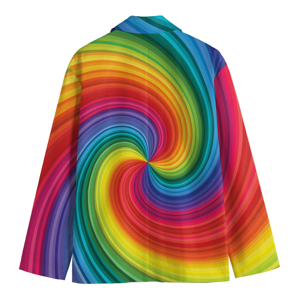 Rainbow Swirl Print Men's Blazer