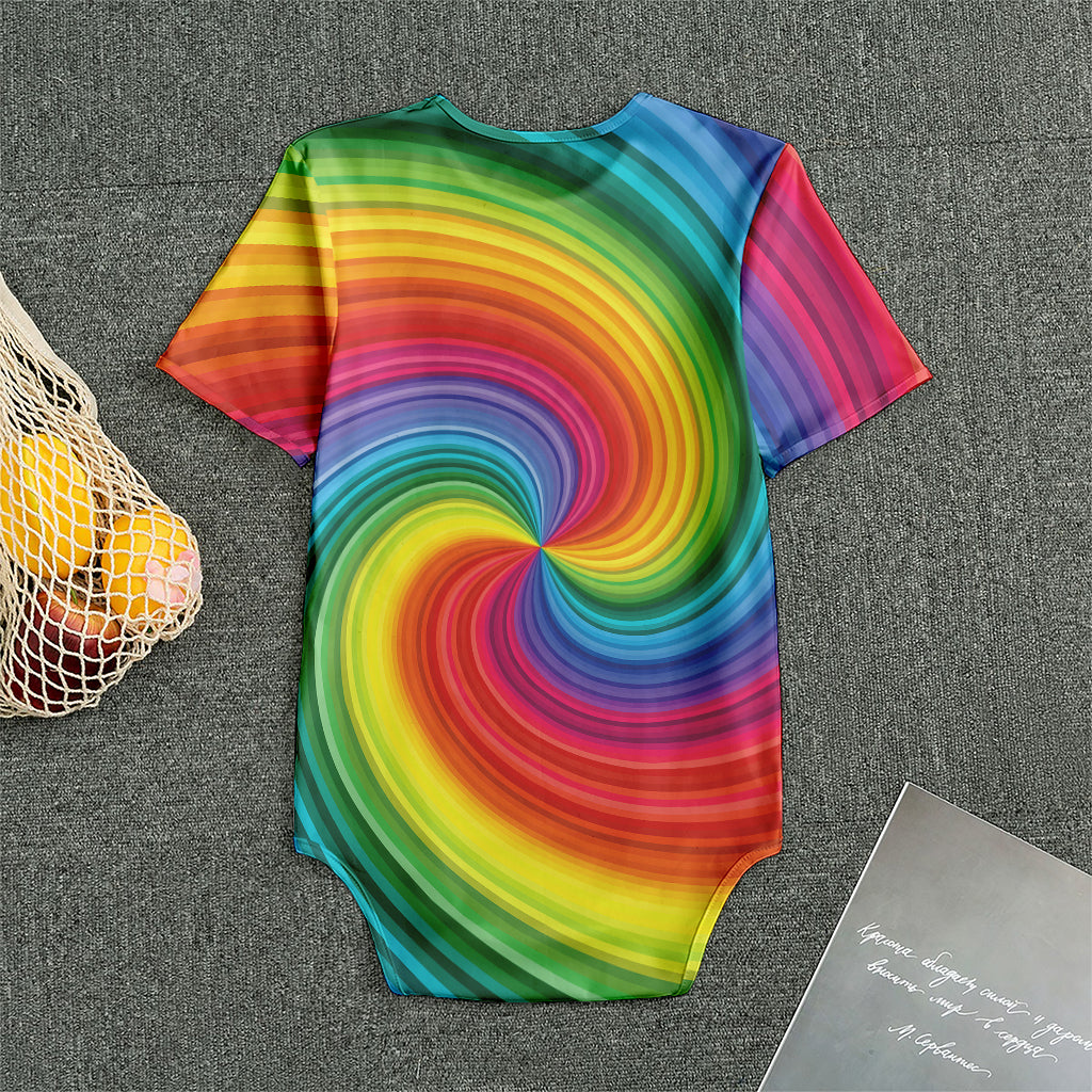 Rainbow Swirl Print Men's Bodysuit