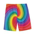 Rainbow Swirl Print Men's Sports Shorts