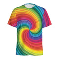Rainbow Swirl Print Men's Athletic T-Shirt