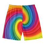 Rainbow Swirl Print Men's Swim Trunks