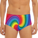 Rainbow Swirl Print Men's Triangle Swim Briefs