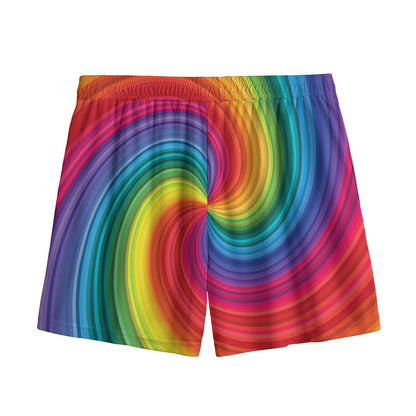Rainbow Swirl Print Mesh Shorts