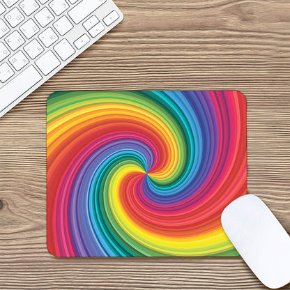 Rainbow Swirl Print Mouse Pad