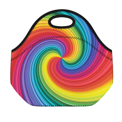 Rainbow Swirl Print Neoprene Lunch Bag