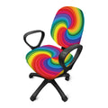 Rainbow Swirl Print Office Chair Cover
