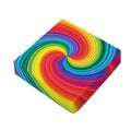 Rainbow Swirl Print Outdoor Seat Cushion Cover