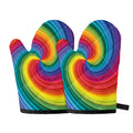 Rainbow Swirl Print Oven Mitts