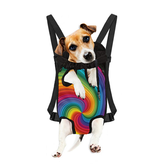 Rainbow Swirl Print Pet Carrier Backpack