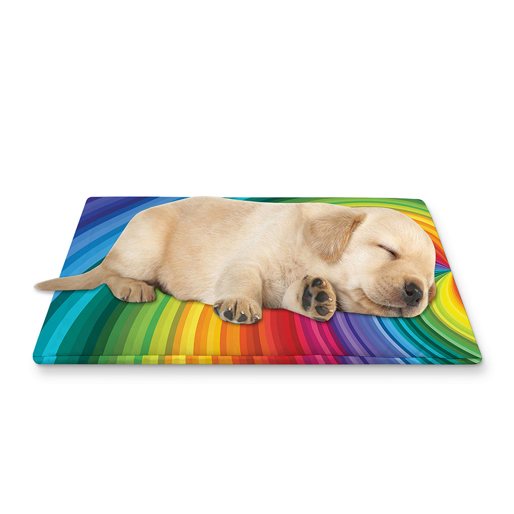 Rainbow Swirl Print Pet Cooling Mat Cover