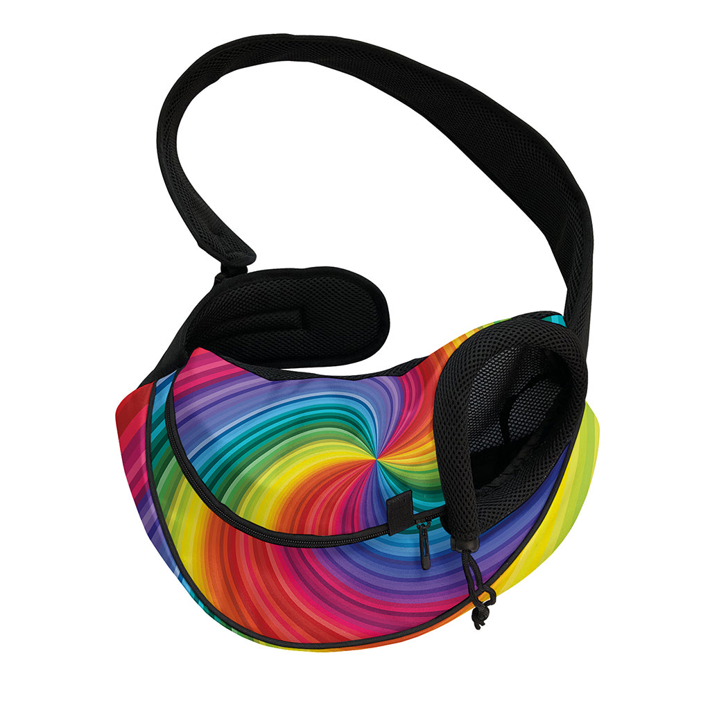 Rainbow Swirl Print Pet Sling Carrier