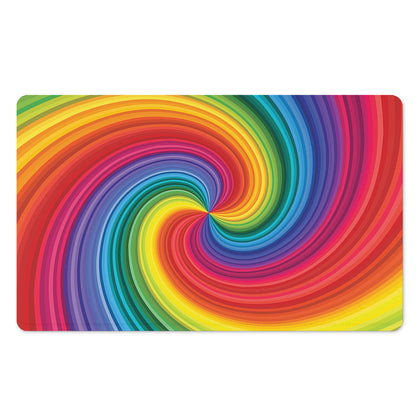 Rainbow Swirl Print Polyester Doormat