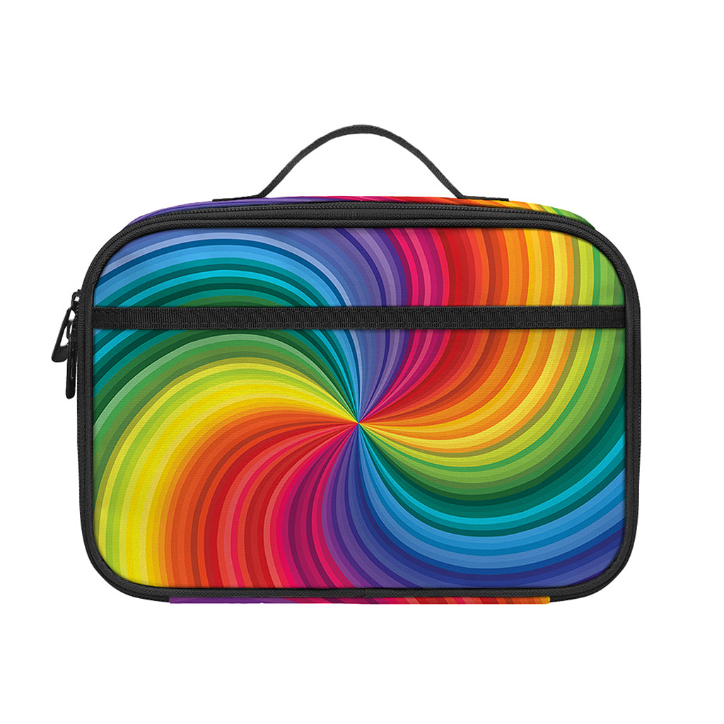 Rainbow Swirl Print Portable Lunch Bag