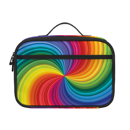 Rainbow Swirl Print Portable Lunch Bag
