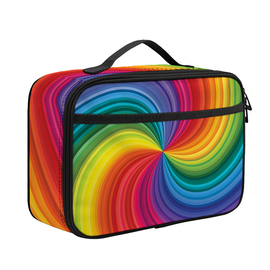 Rainbow Swirl Print Portable Lunch Bag