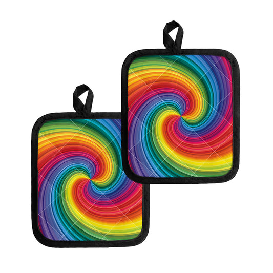 Rainbow Swirl Print Pot Holders