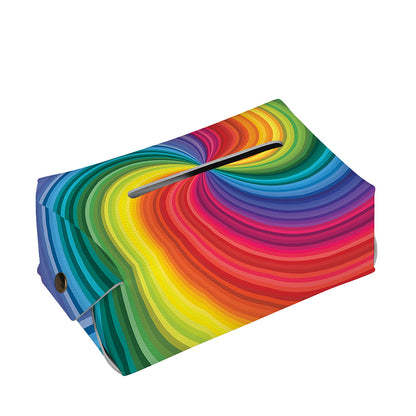 Rainbow Swirl Print Rectangle Tissue Box Cover