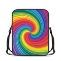 Rainbow Swirl Print Rectangular Crossbody Bag