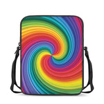 Rainbow Swirl Print Rectangular Crossbody Bag