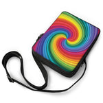 Rainbow Swirl Print Rectangular Crossbody Bag
