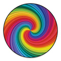 Rainbow Swirl Print Round Floor Mat