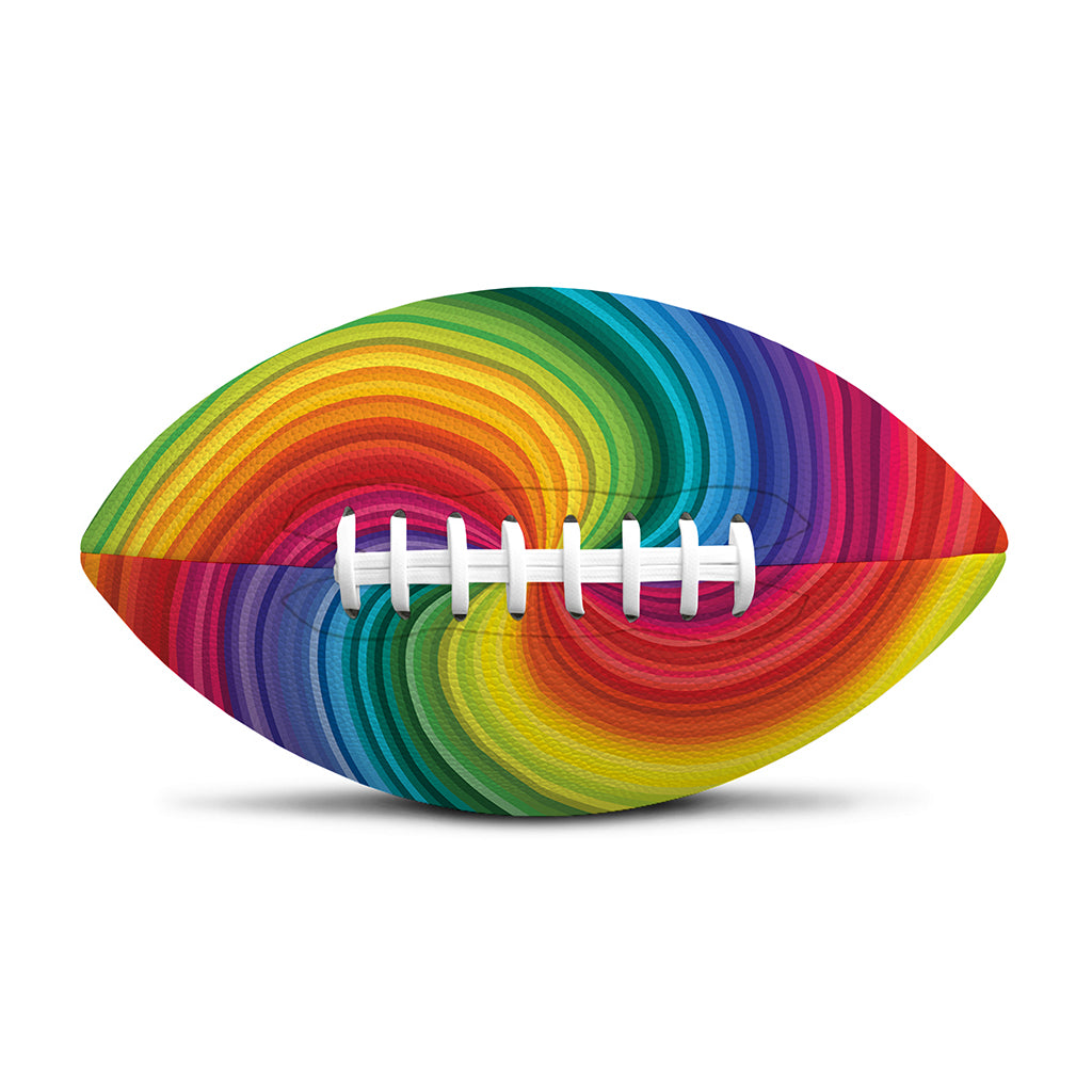 Rainbow Swirl Print Rugby Ball
