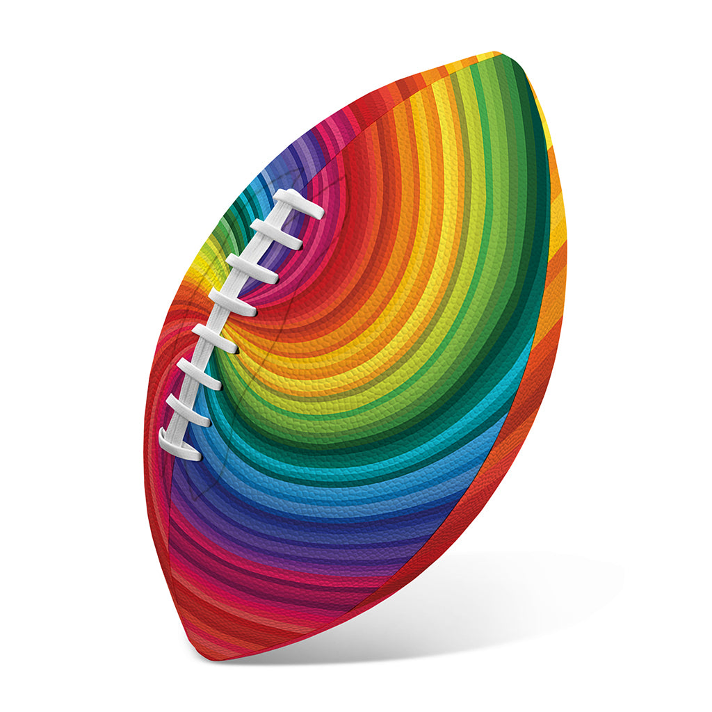 Rainbow Swirl Print Rugby Ball