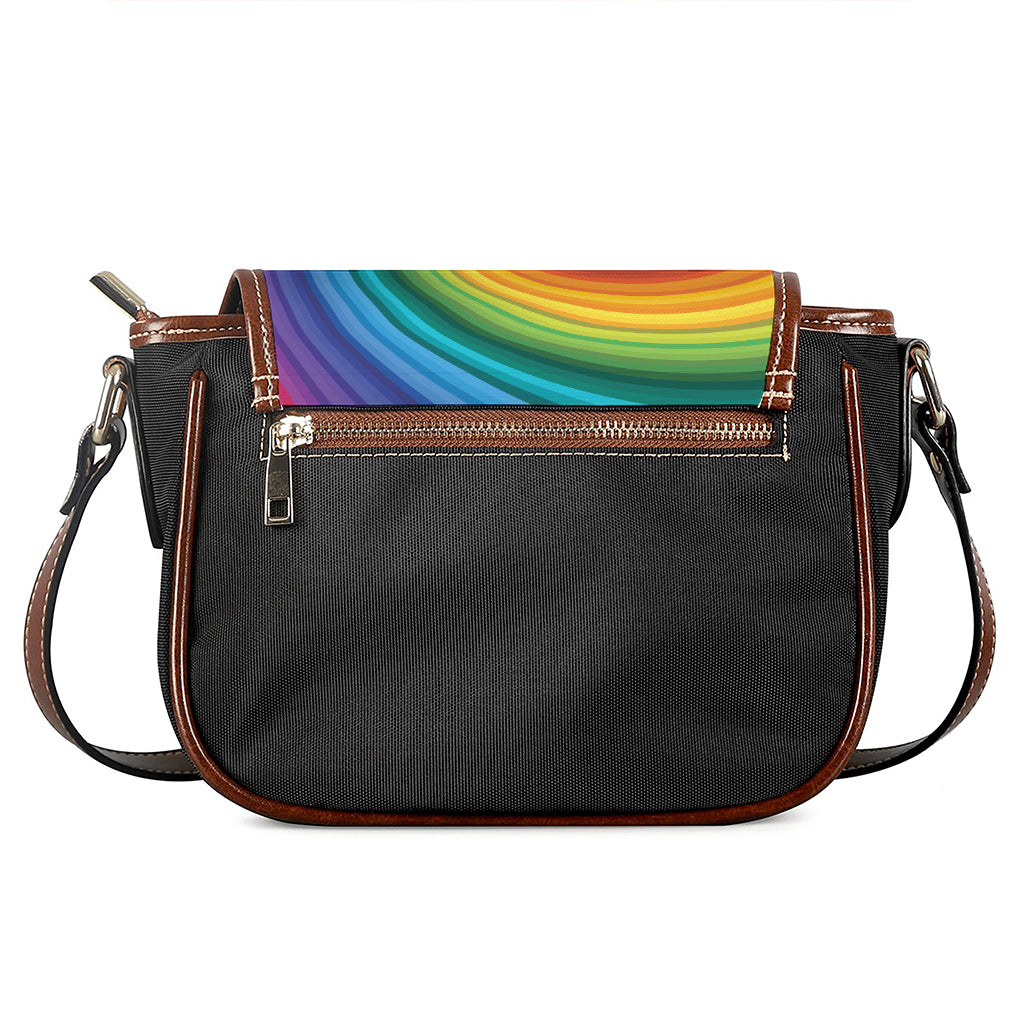 Rainbow Swirl Print Saddle Bag