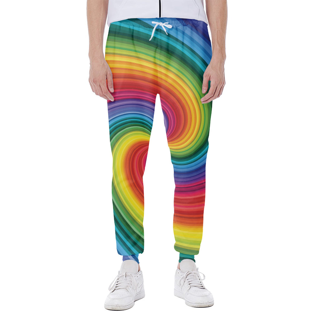 Rainbow Swirl Print Scuba Joggers
