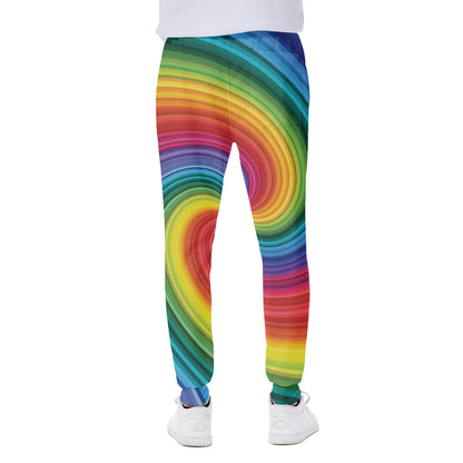Rainbow Swirl Print Scuba Joggers