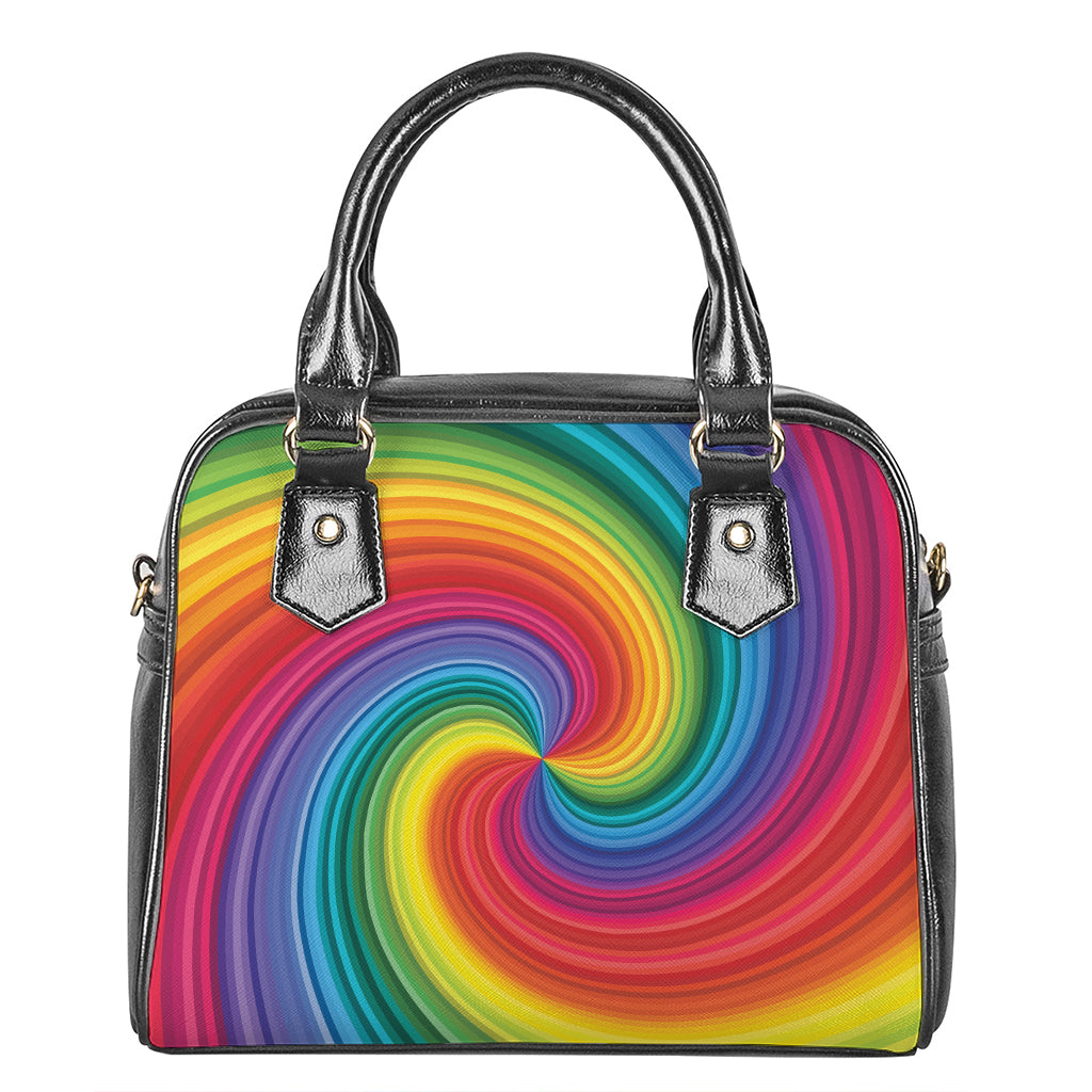 Rainbow Swirl Print Shoulder Handbag