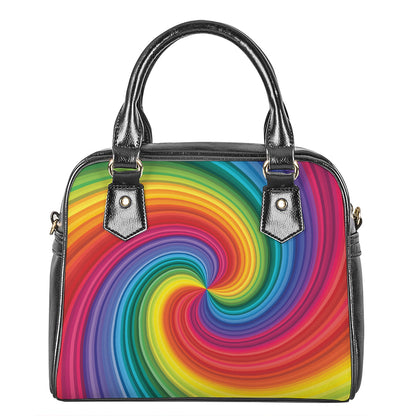 Rainbow Swirl Print Shoulder Handbag