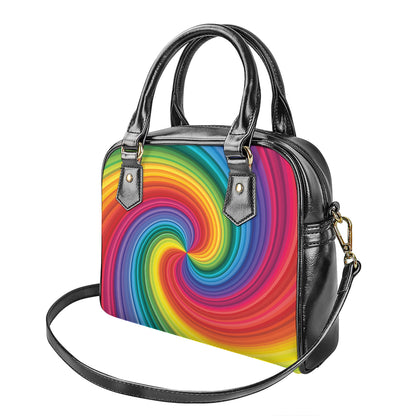 Rainbow Swirl Print Shoulder Handbag