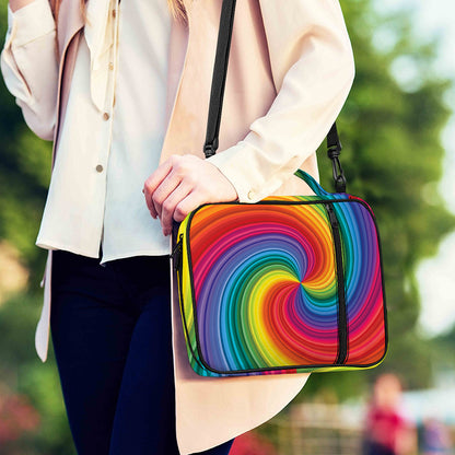 Rainbow Swirl Print Shoulder Strap Bible Bag