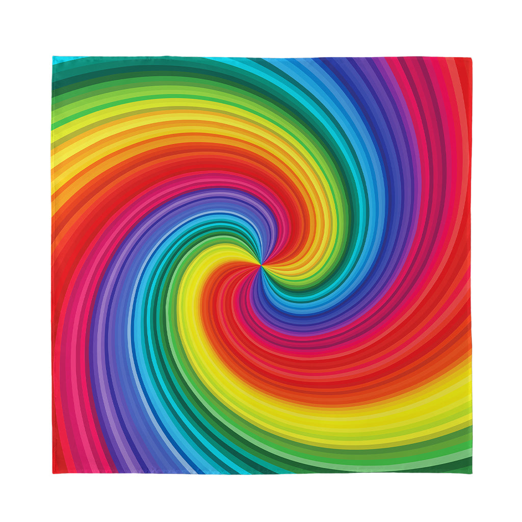 Rainbow Swirl Print Silk Bandana