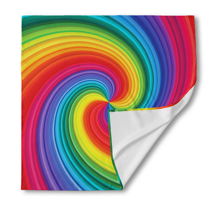 Rainbow Swirl Print Silk Bandana