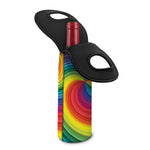 Rainbow Swirl Print Single Neoprene Wine Tote