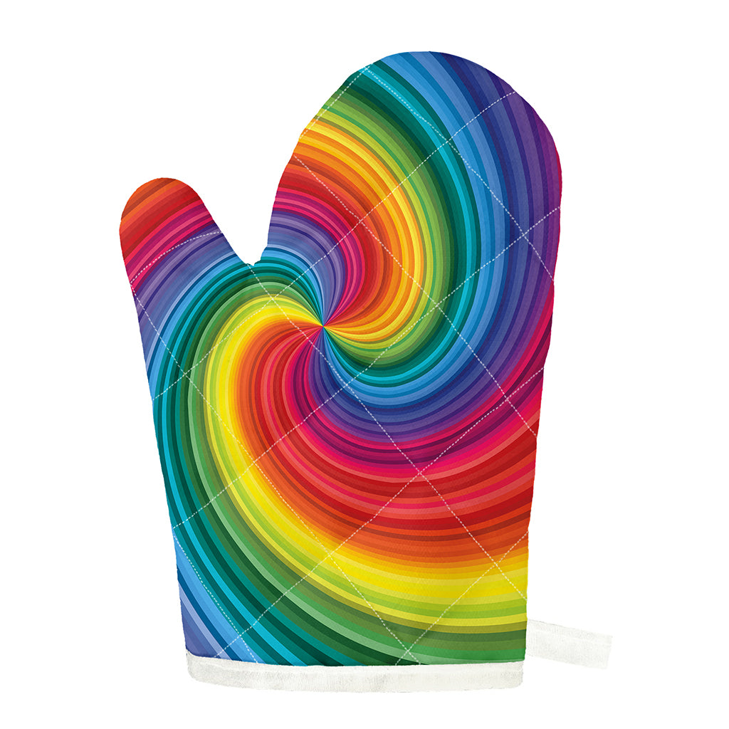 Rainbow Swirl Print Single Oven Mitt