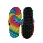 Rainbow Swirl Print Slippers