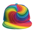 Rainbow Swirl Print Snapback Cap