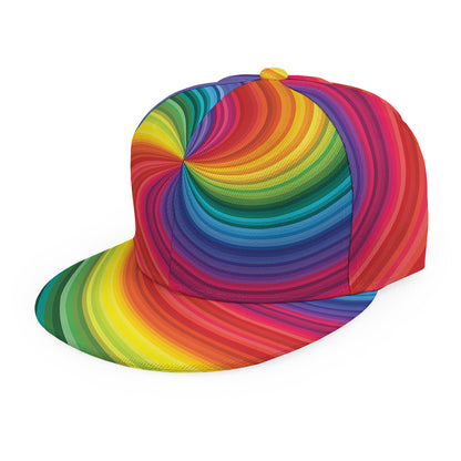 Rainbow Swirl Print Snapback Cap
