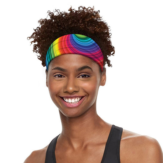 Rainbow Swirl Print Sports Headband