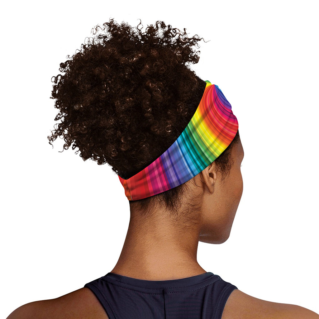 Rainbow Swirl Print Sports Headband