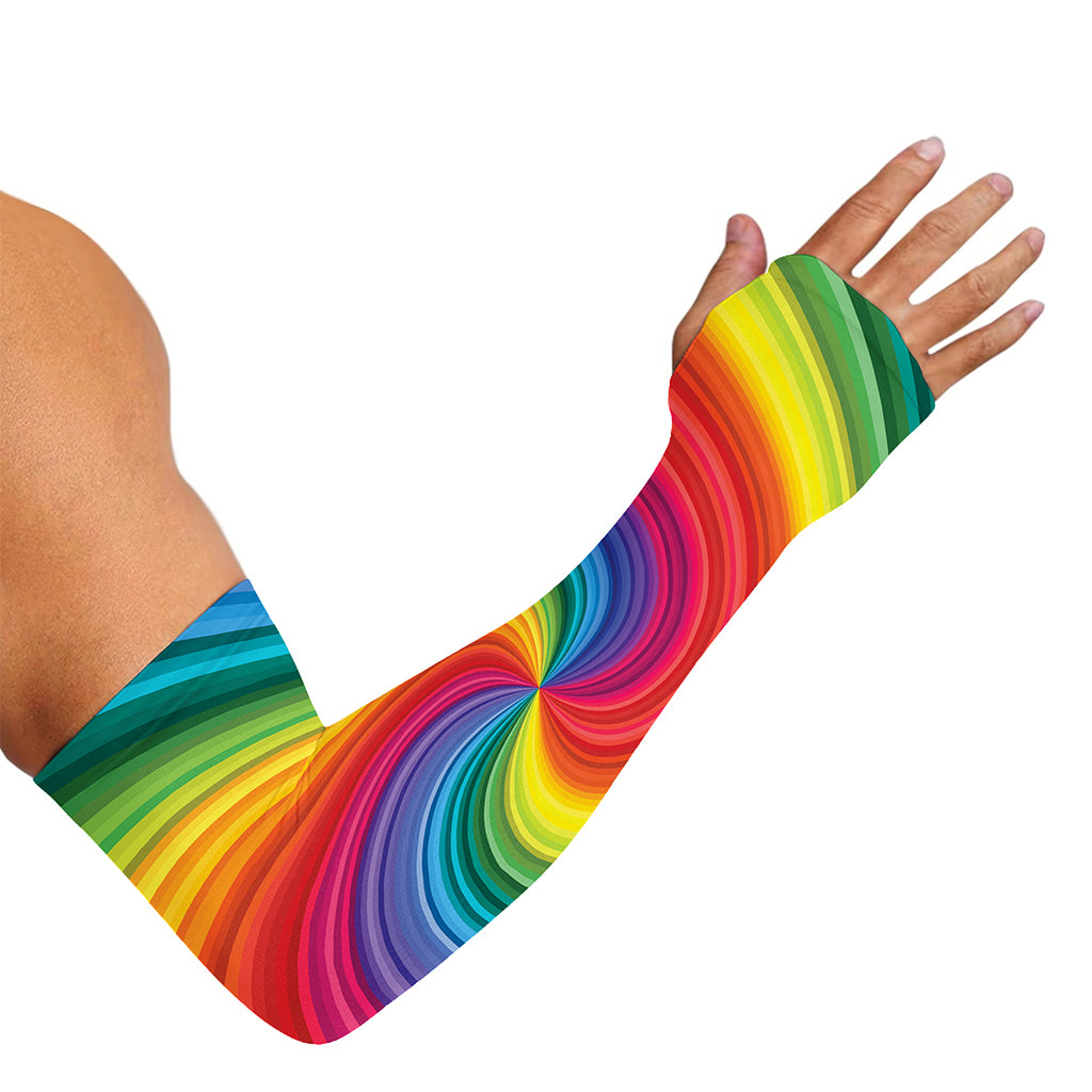 Rainbow Swirl Print Sun Protection Arm Sleeves