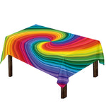 Rainbow Swirl Print Tablecloth