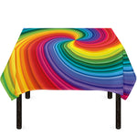 Rainbow Swirl Print Tablecloth