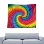 Rainbow Swirl Print Tapestry