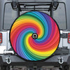 Rainbow Swirl Print Tire Cover With Camera Hole